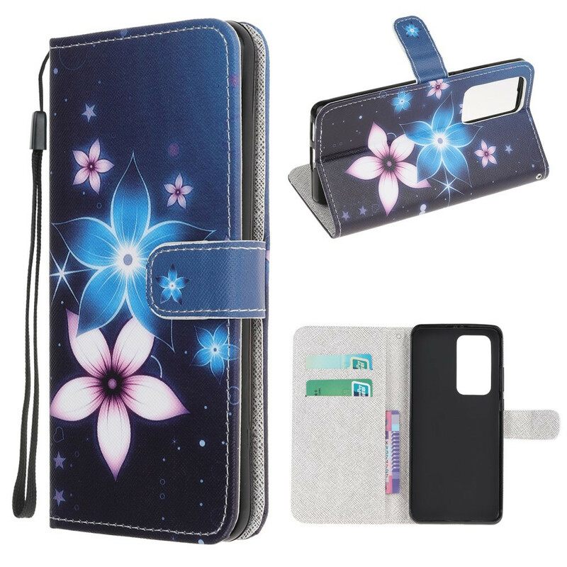 Nahkakotelo Xiaomi Mi 10T / 10T Pro Suojaketju Kuori Lunar Strap Flowers