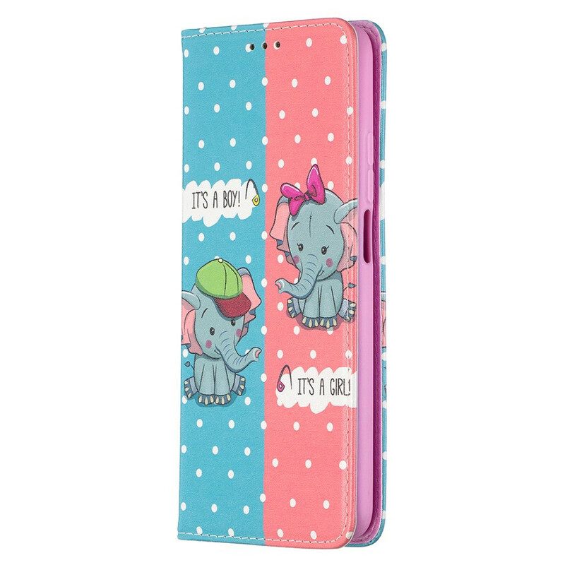 Puhelinkuoret Xiaomi Mi 10T / 10T Pro Kotelot Flip Baby Elephants