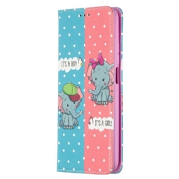 Puhelinkuoret Xiaomi Mi 10T / 10T Pro Kotelot Flip Baby Elephants