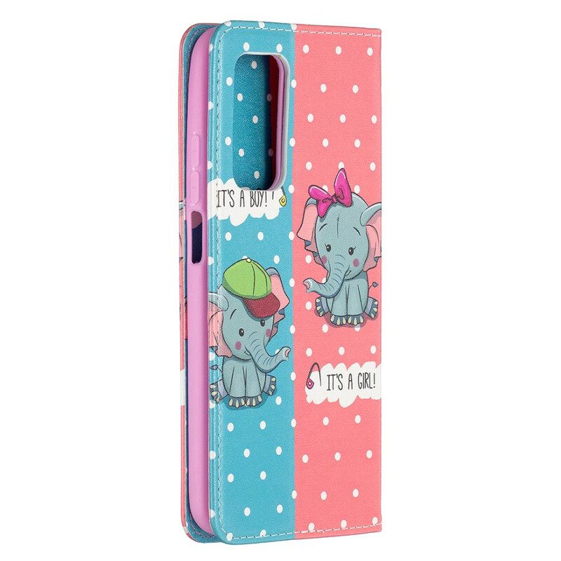 Puhelinkuoret Xiaomi Mi 10T / 10T Pro Kotelot Flip Baby Elephants