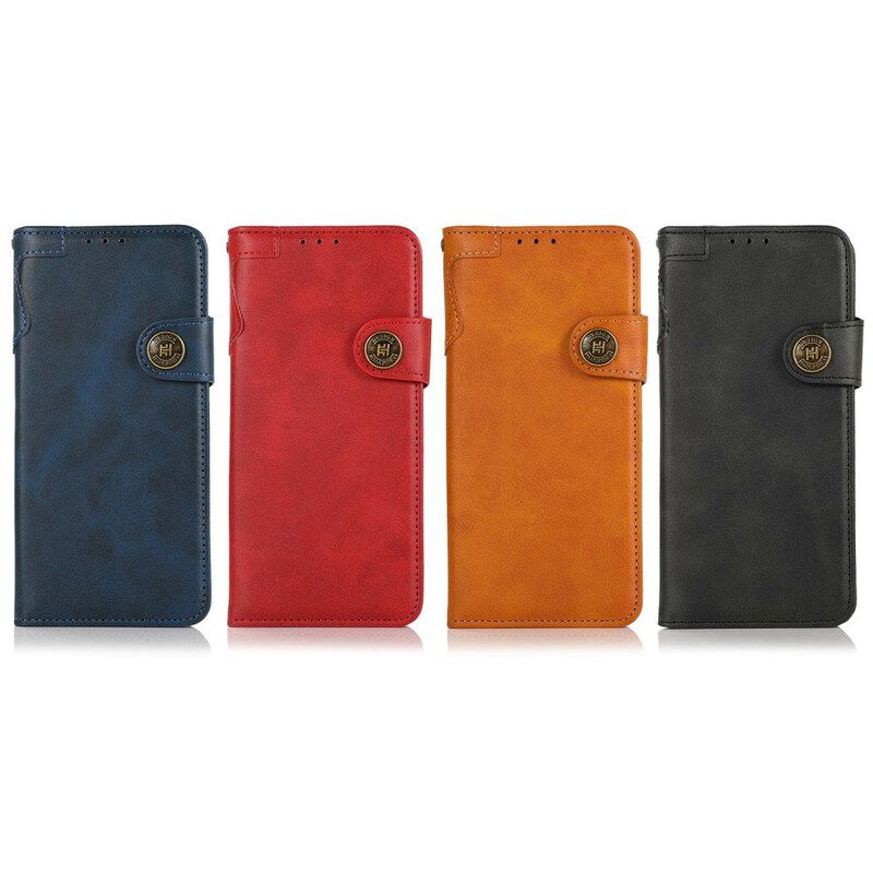 Flip Case Google Pixel 5A Faux Leather Button Khazneh