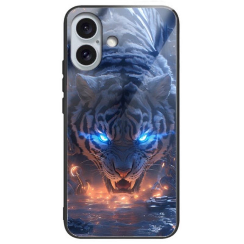 Case iPhone 16 Plus Puhelinkuoret Tiger Printed Tempered Glass