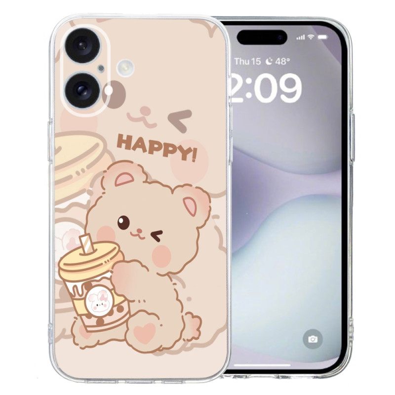 Kuori iPhone 16 Plus Happy Bear Suojakuori