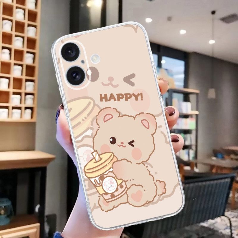 Kuori iPhone 16 Plus Happy Bear Suojakuori