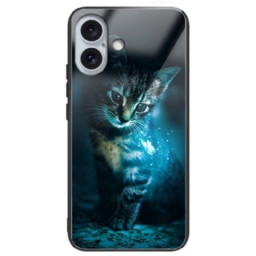 Kuori iPhone 16 Plus Karkaistu Lasi Cat