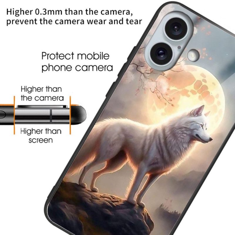 Kuori iPhone 16 Plus Moonlight Wolf Karkaistu Lasi Suojakuori