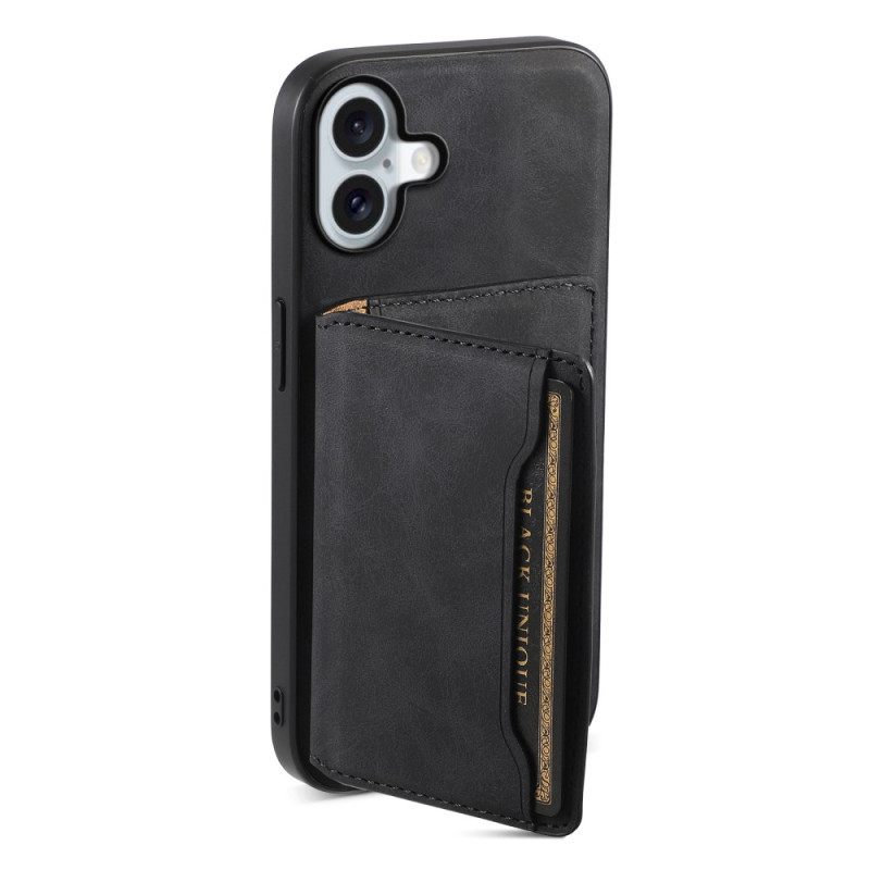 Kuori iPhone 16 Plus Suede Effect -korttipidike Magsafe-yhteensopiva