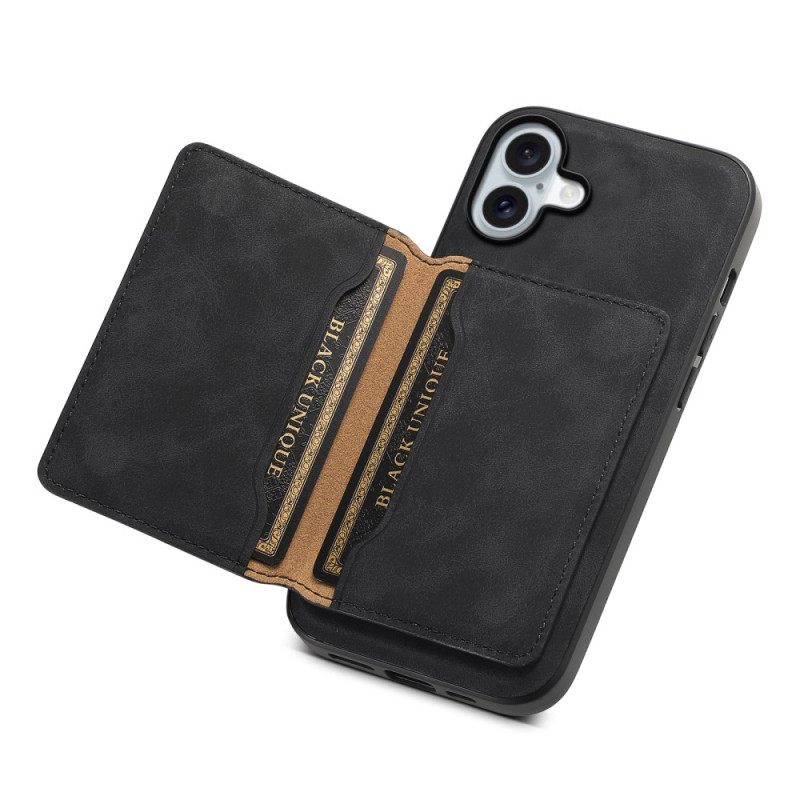 Kuori iPhone 16 Plus Suede Effect -korttipidike Magsafe-yhteensopiva