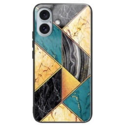 Kuori iPhone 16 Plus Tempered Glass Marble Burst