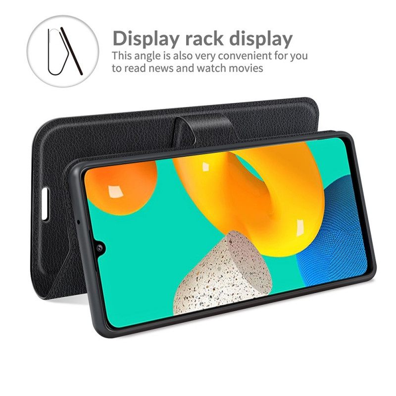 Flip Case Samsung Galaxy M32 Klassinen Litsi-nahkaefekti