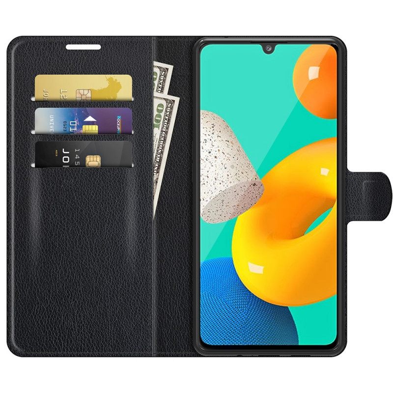 Flip Case Samsung Galaxy M32 Klassinen Litsi-nahkaefekti