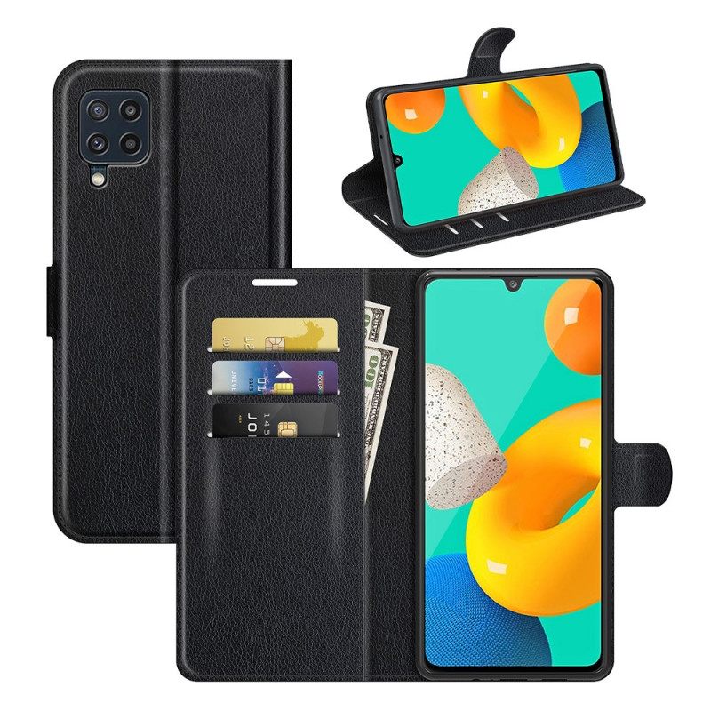 Flip Case Samsung Galaxy M32 Klassinen Litsi-nahkaefekti