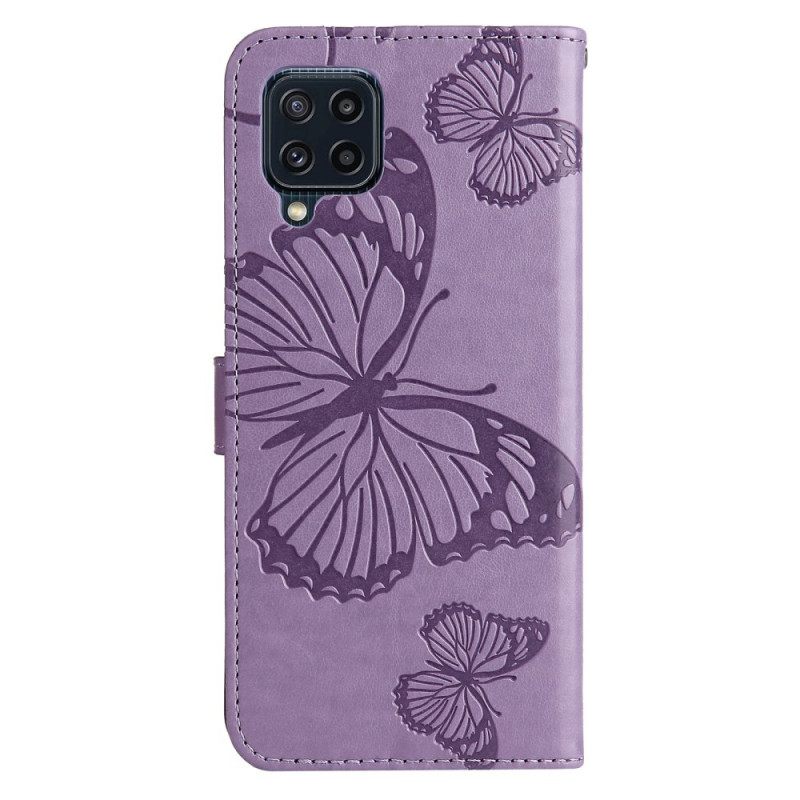 Flip Case Samsung Galaxy M32 Suojaketju Kuori Giant Thong Butterflies