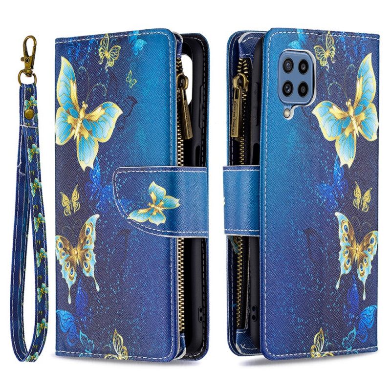 Kotelot Samsung Galaxy M32 Butterflies Vetoketjullinen Tasku