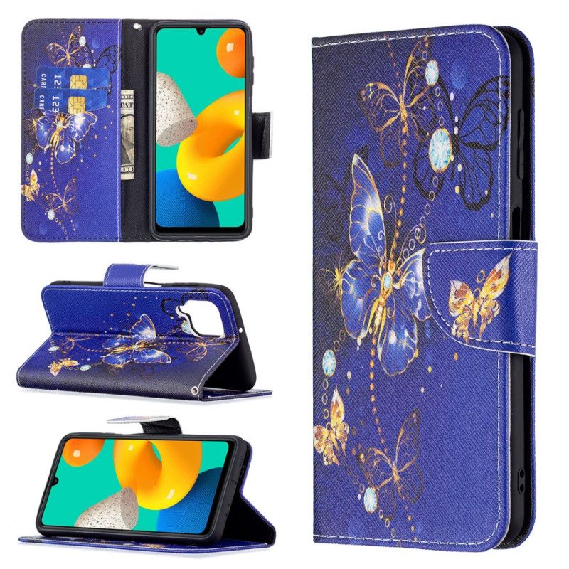 Kotelot Samsung Galaxy M32 Golden Butterflies