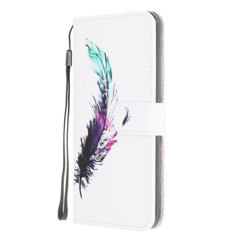 Kotelot Samsung Galaxy M32 Suojaketju Kuori Feather Kaulanauhalla