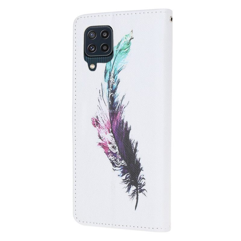 Kotelot Samsung Galaxy M32 Suojaketju Kuori Feather Kaulanauhalla