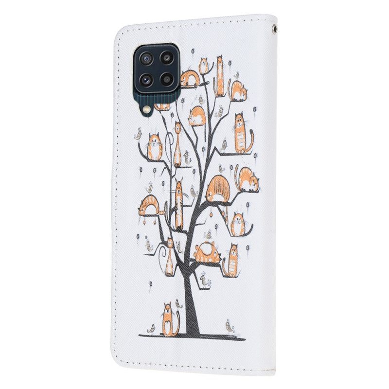 Kotelot Samsung Galaxy M32 Suojaketju Kuori Funky Cats Hihnalla