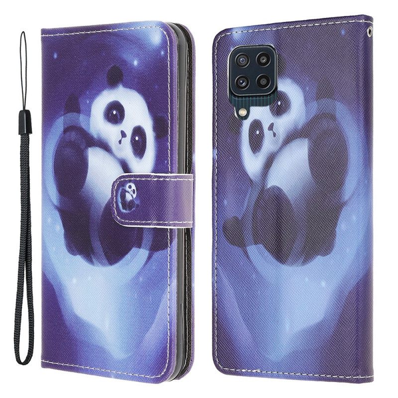 Kotelot Samsung Galaxy M32 Suojaketju Kuori Panda Space Lanyard