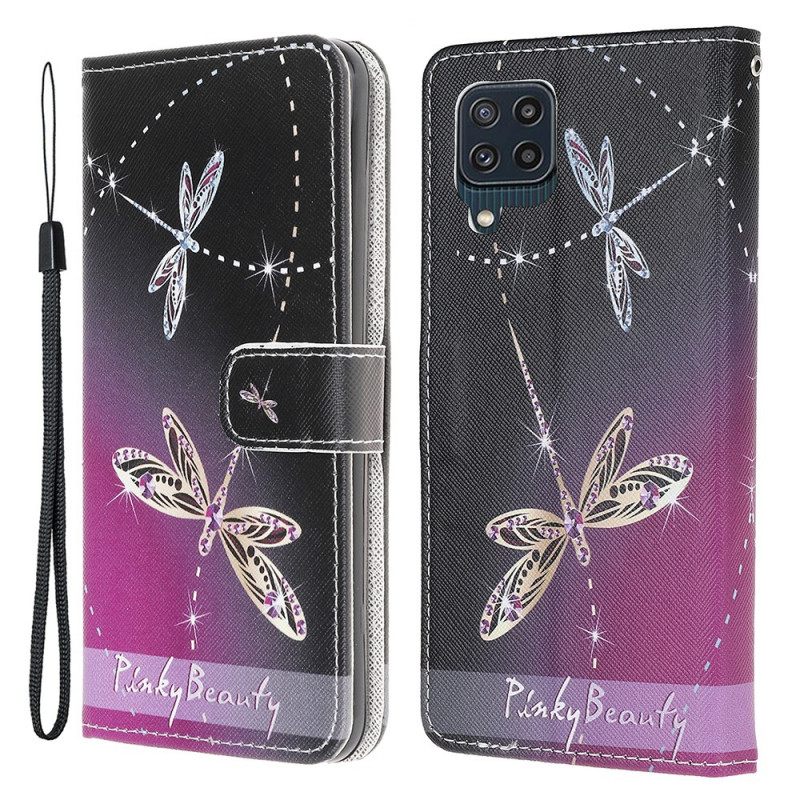 Kotelot Samsung Galaxy M32 Suojaketju Kuori Strappy Dragonflies