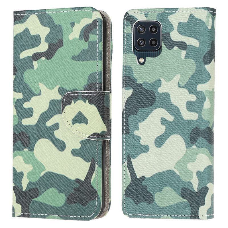 Nahkakotelo Samsung Galaxy M32 Military Camouflage