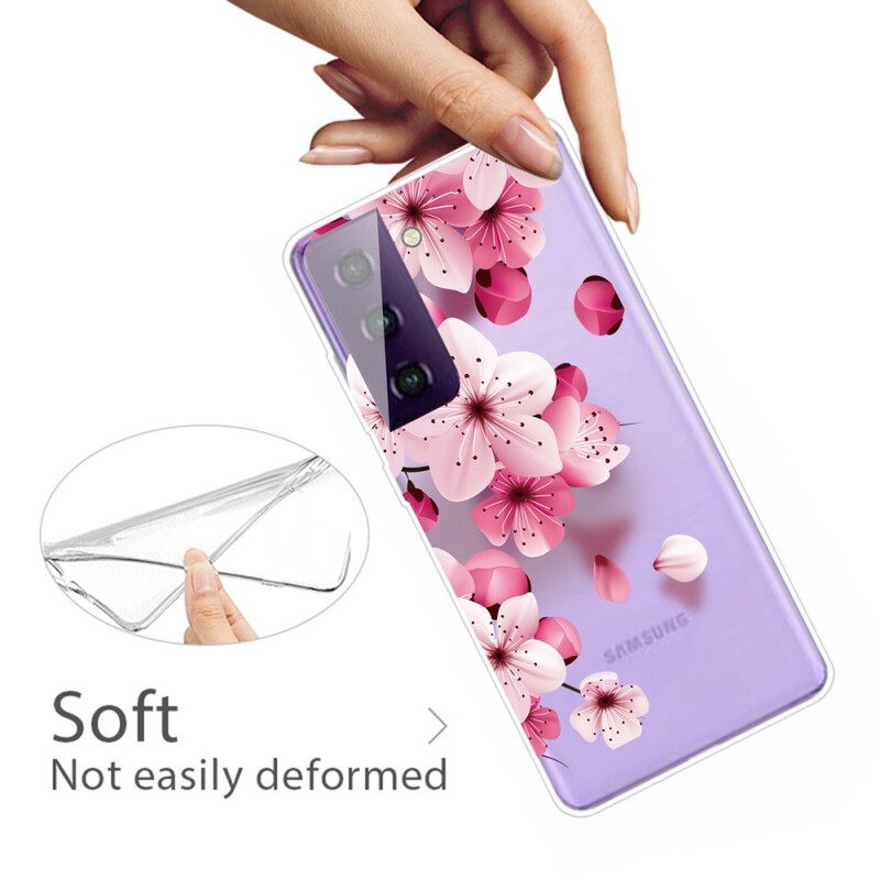 Case Samsung Galaxy S21 Plus 5G Pienet Vaaleanpunaiset Kukat