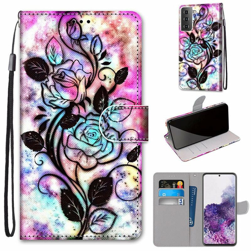 Kotelot Samsung Galaxy S21 Plus 5G Neon Flowers