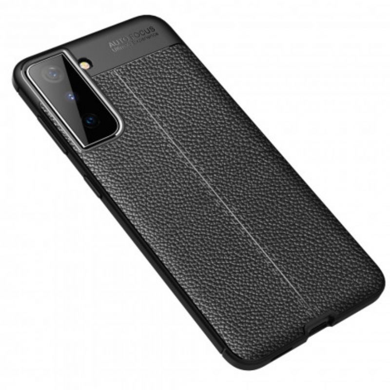 Kuori Samsung Galaxy S21 Plus 5G Double Line Litchi Leather Effect