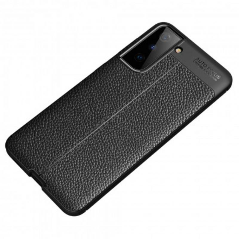 Kuori Samsung Galaxy S21 Plus 5G Double Line Litchi Leather Effect