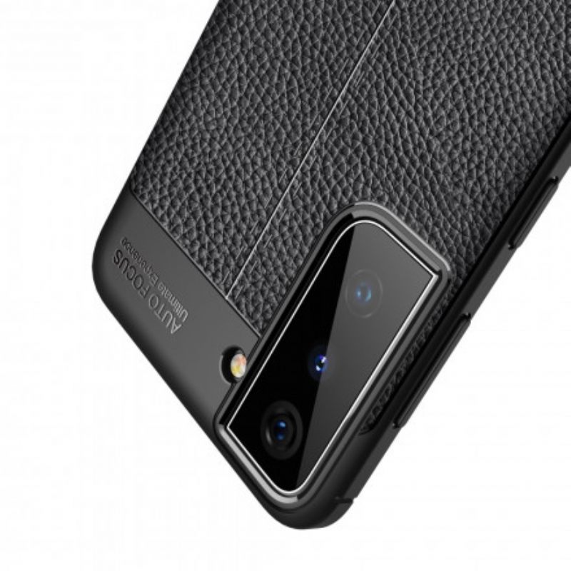 Kuori Samsung Galaxy S21 Plus 5G Double Line Litchi Leather Effect