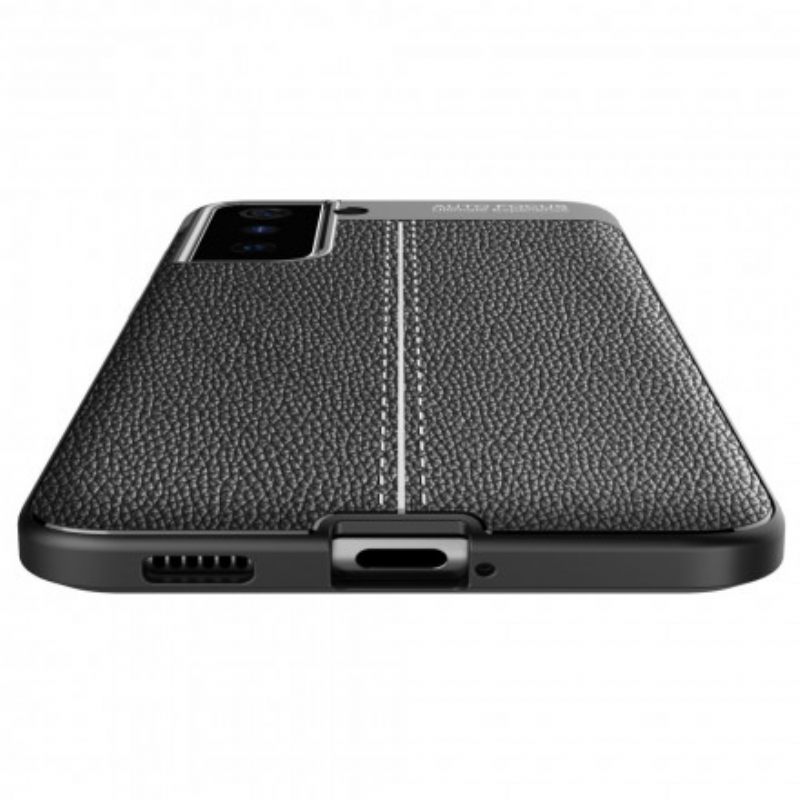 Kuori Samsung Galaxy S21 Plus 5G Double Line Litchi Leather Effect