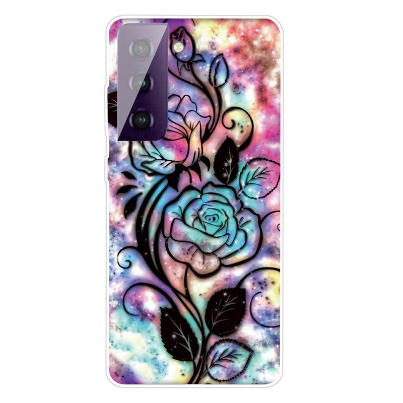 Kuori Samsung Galaxy S21 Plus 5G Flower Graphic