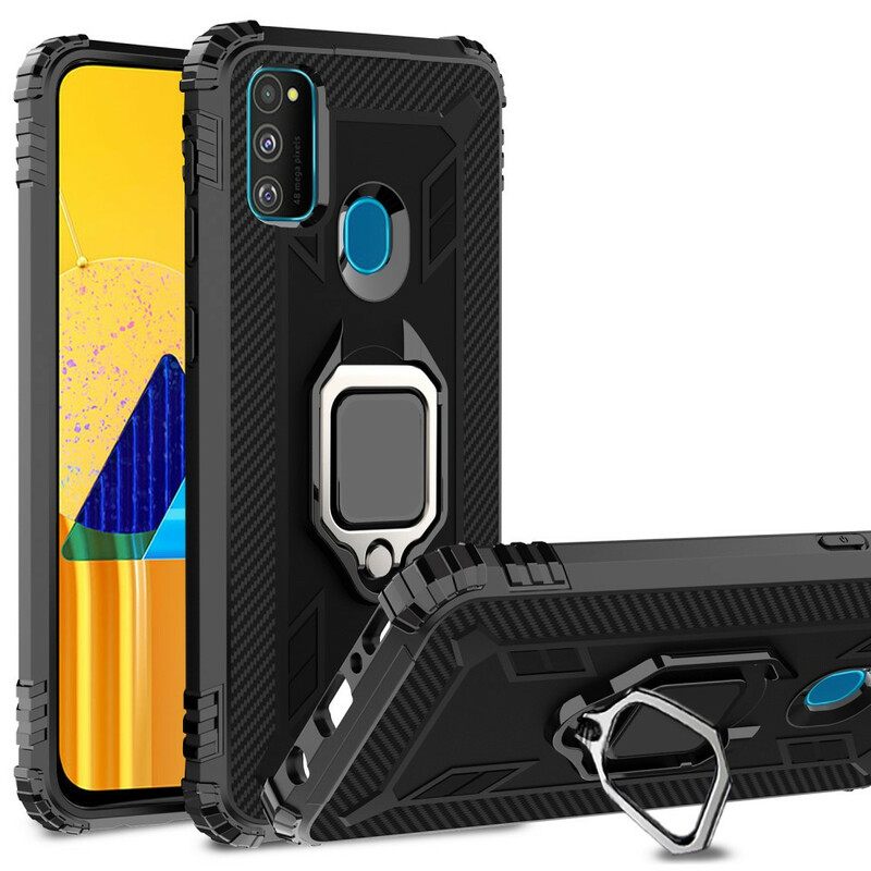 Case Samsung Galaxy M21 Rengas Ja Hiilikuitu