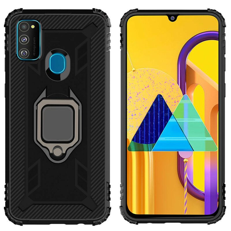 Case Samsung Galaxy M21 Rengas Ja Hiilikuitu