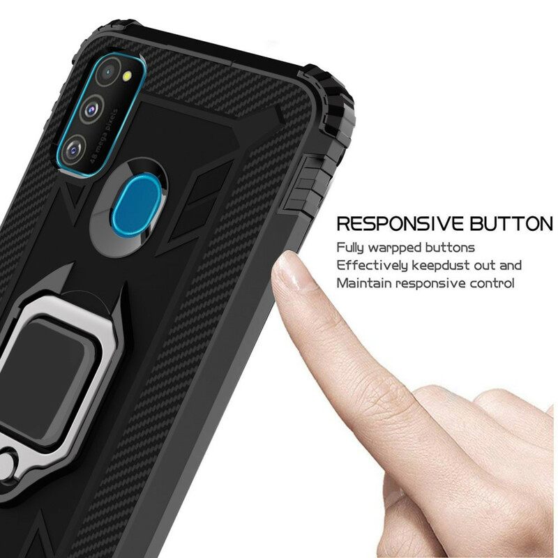 Case Samsung Galaxy M21 Rengas Ja Hiilikuitu