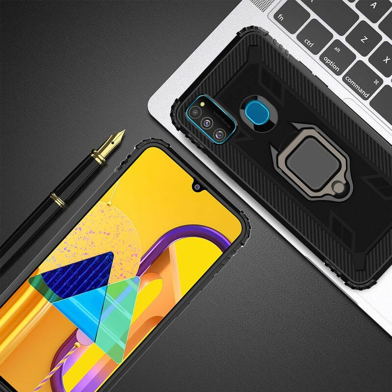 Case Samsung Galaxy M21 Rengas Ja Hiilikuitu