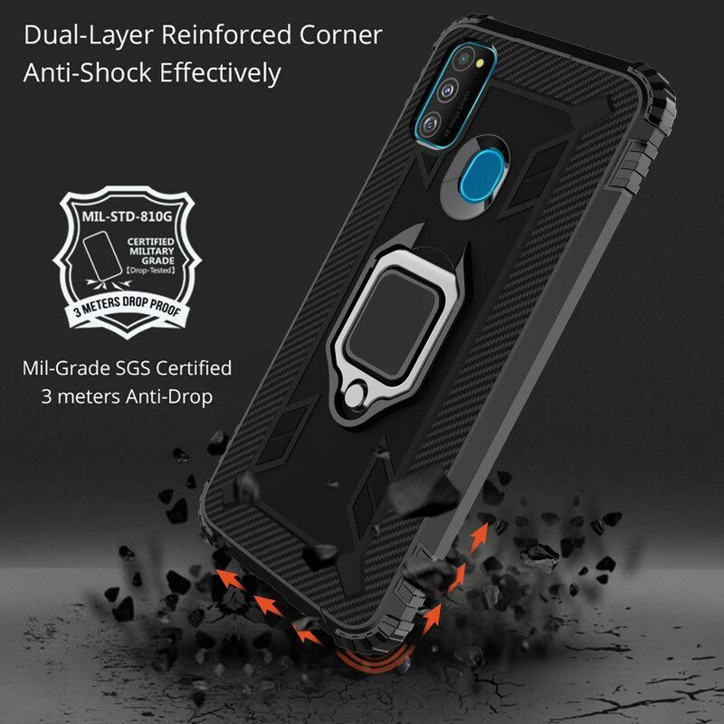 Case Samsung Galaxy M21 Rengas Ja Hiilikuitu