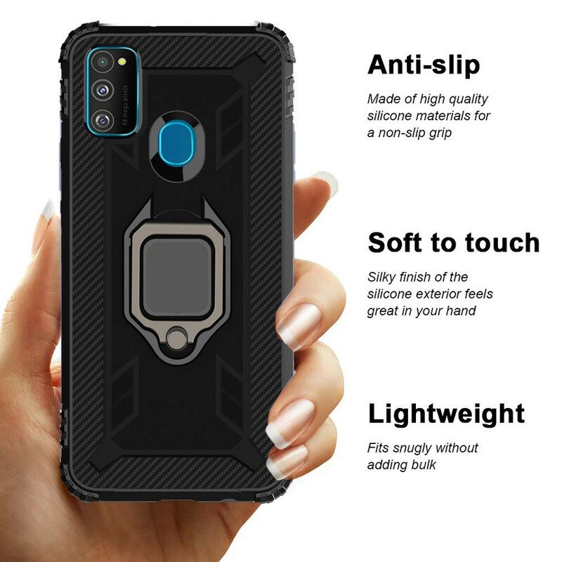 Case Samsung Galaxy M21 Rengas Ja Hiilikuitu