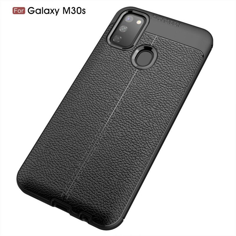 Kuori Samsung Galaxy M21 Double Line Litchi Leather Effect