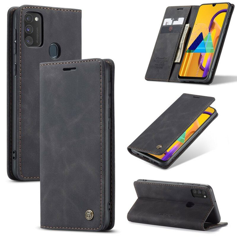 Puhelinkuoret Samsung Galaxy M21 Kotelot Flip Caseme Keinonahka