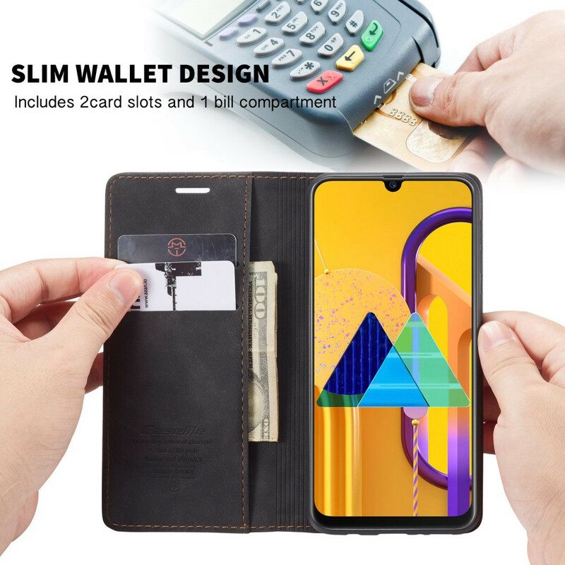 Puhelinkuoret Samsung Galaxy M21 Kotelot Flip Caseme Keinonahka