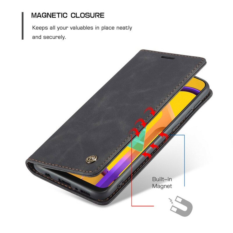 Puhelinkuoret Samsung Galaxy M21 Kotelot Flip Caseme Keinonahka