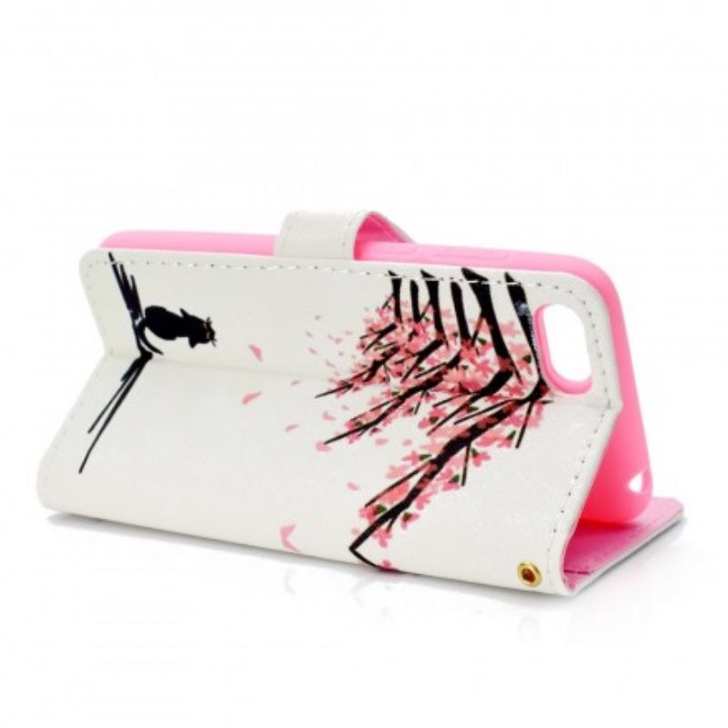 Flip Case Huawei Y5 2018 Pink Tree Branches