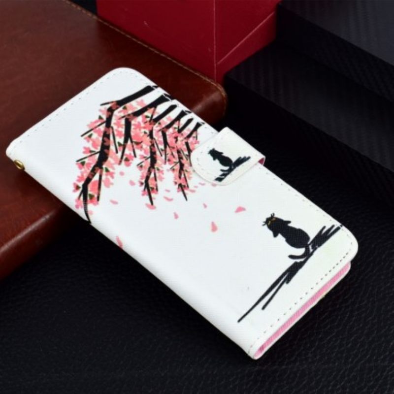 Flip Case Huawei Y5 2018 Pink Tree Branches