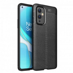 Case OnePlus 9 Double Line Litchi Leather Effect