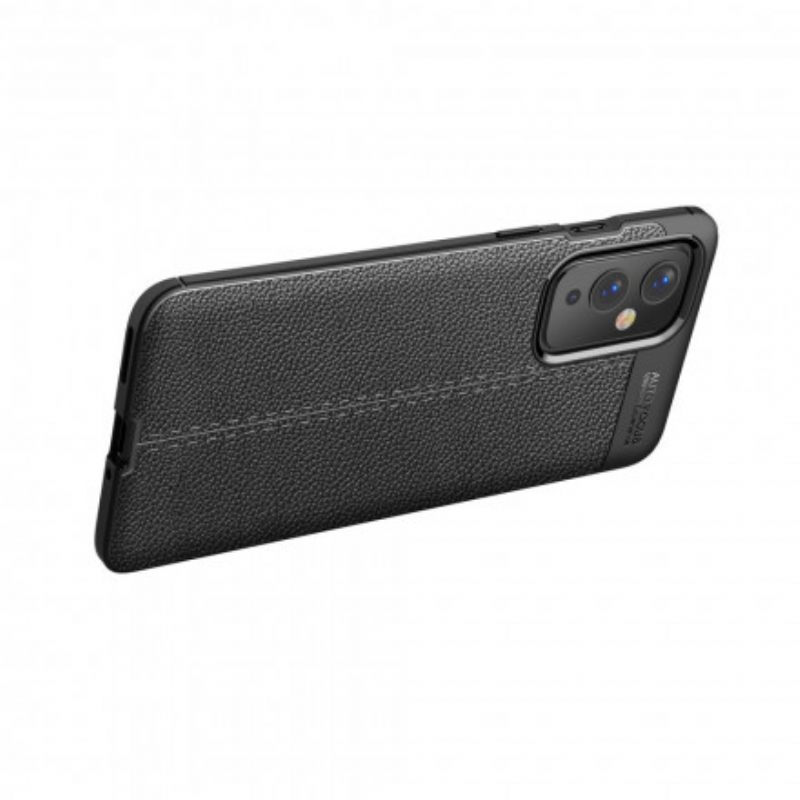 Case OnePlus 9 Double Line Litchi Leather Effect