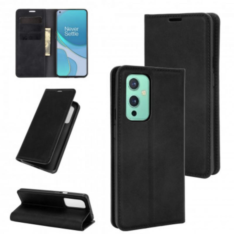 Puhelinkuoret OnePlus 9 Kotelot Flip Silk Soft Leather Effect