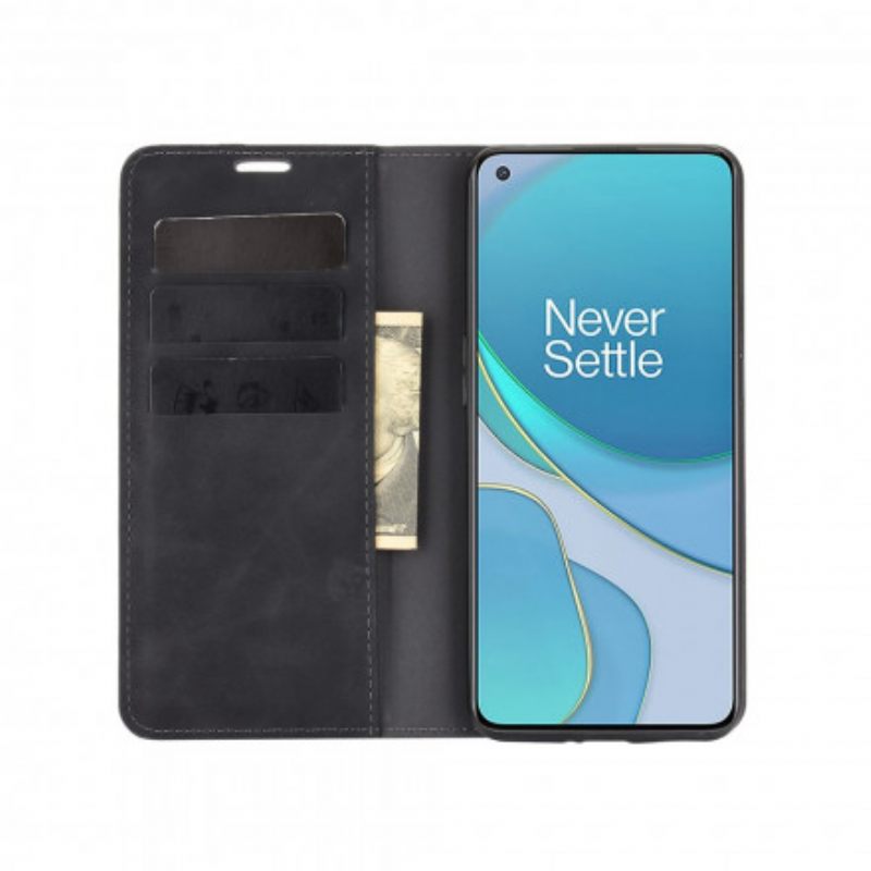 Puhelinkuoret OnePlus 9 Kotelot Flip Silk Soft Leather Effect