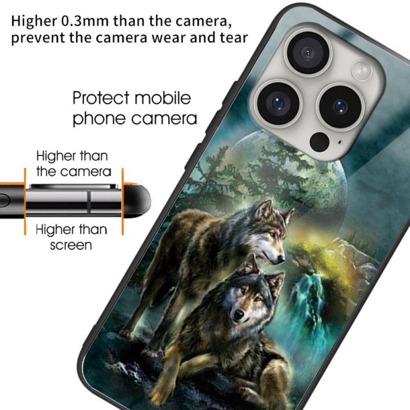 Case iPhone 16 Pro Puhelinkuoret Tempered Glass Wolves