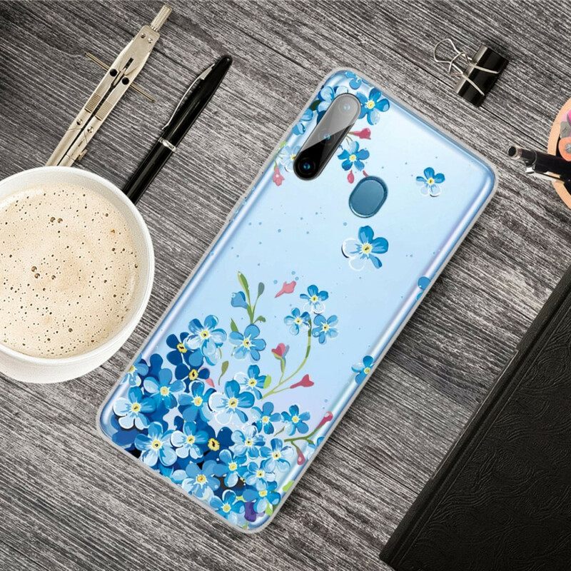 Case Samsung Galaxy M11 Siniset Kukat